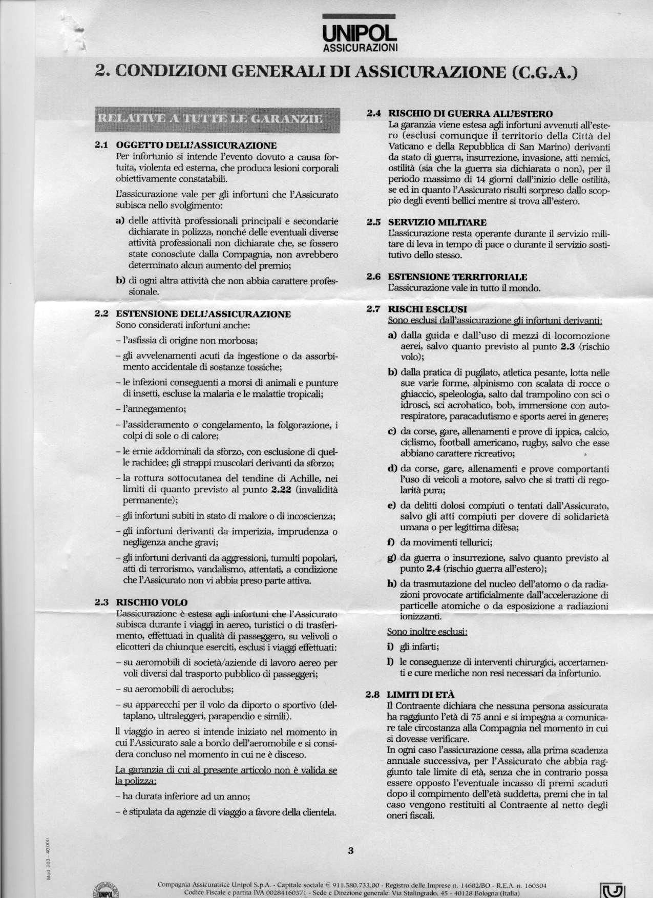 Assicurazione fiab Stato di polizza